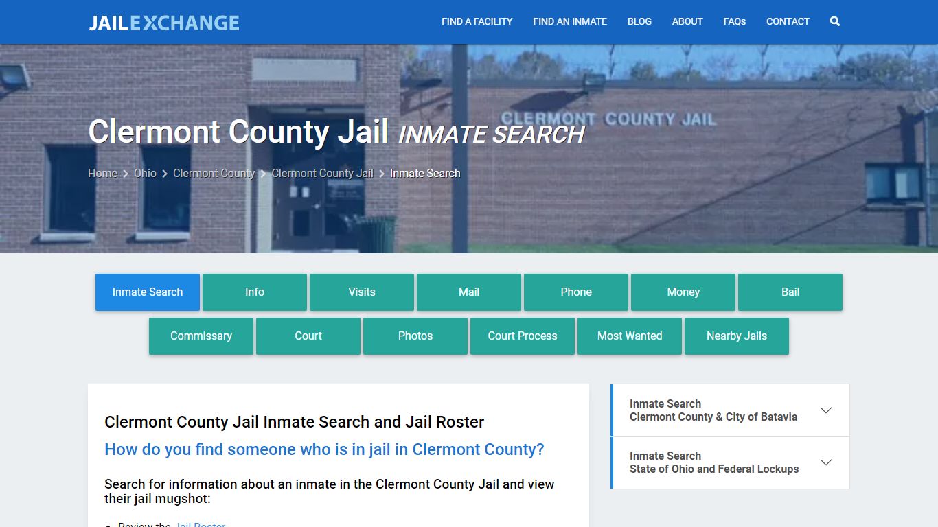 Inmate Search: Roster & Mugshots - Clermont County Jail, OH